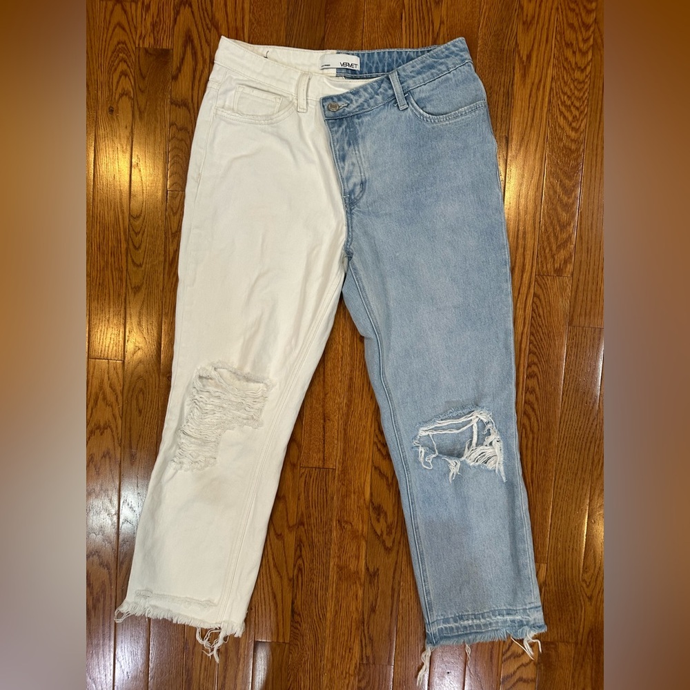 Vervet Flying Monkey Norah crossover two toned ankle jeans women’s size 27 LNC